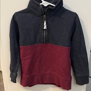 Crewcuts Navy and Burgundy Kids Half-Zip Sweatshirt